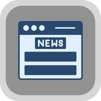 News Feed Flat round corner Icon Design vector