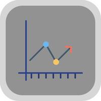 Arrow Chart Flat round corner Icon Design vector