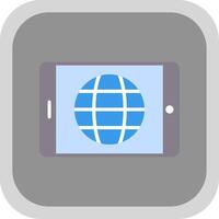 Tablet Screen Flat round corner Icon Design vector