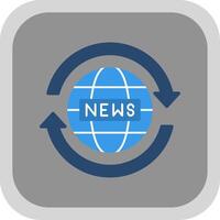 News Report Flat round corner Icon Design vector