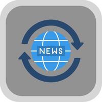 News Report Flat round corner Icon Design vector