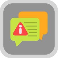 Error Message Flat round corner Icon Design vector