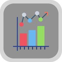Statistical Chart Flat round corner Icon Design vector