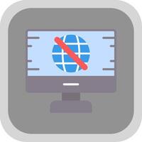 No Signal Flat round corner Icon Design vector