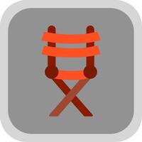 Director Chair Flat round corner Icon Design vector