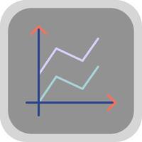 Area Graph Flat round corner Icon Design vector