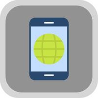 News Feed Flat round corner Icon Design vector