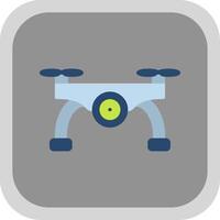 Camera Drone Flat round corner Icon Design vector