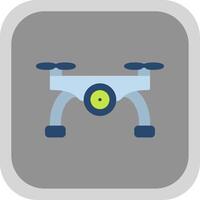 Camera Drone Flat round corner Icon Design vector