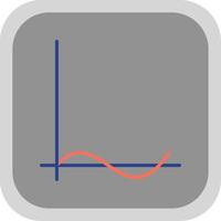 Wave Chart Flat round corner Icon Design vector