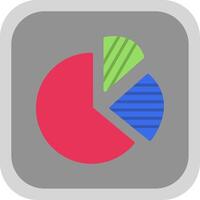 Pie Chart Flat round corner Icon Design vector