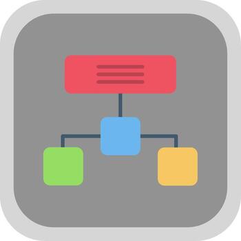 jerárquico estructura plano redondo esquina icono diseño vector