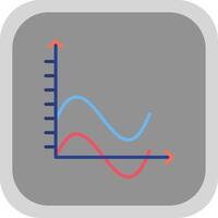 Wave Chart Flat round corner Icon Design vector