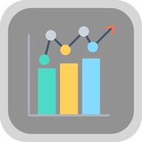 Bar Chart Flat round corner Icon Design vector