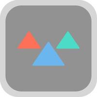 triangulos plano redondo esquina icono diseño vector