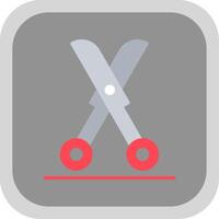 Shears Flat round corner Icon Design vector