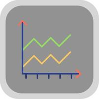 Area Graph Flat round corner Icon Design vector