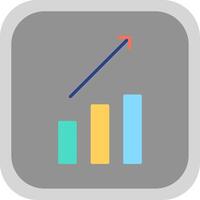 Arrow Chart Flat round corner Icon Design vector