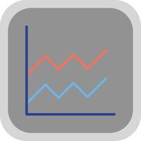 Area Graph Flat round corner Icon Design vector