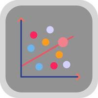 Scatter Graph Flat round corner Icon Design vector