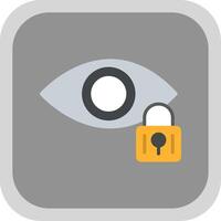 Retinal Scan Flat round corner Icon Design vector