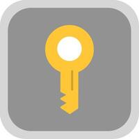 Key Flat round corner Icon Design vector