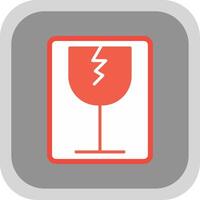 Fragile Flat round corner Icon Design vector