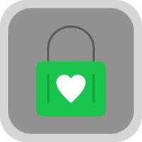 Heart Lock Flat round corner Icon Design vector