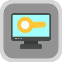 Computer Keys Flat round corner Icon Design vector