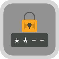 Password Flat round corner Icon Design vector