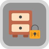 Filing Cabinet Flat round corner Icon Design vector