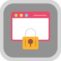 Web Security Flat round corner Icon Design vector