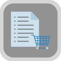 Shopping List Flat round corner Icon Design vector