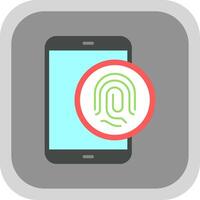 Biometric Identification Flat round corner Icon Design vector
