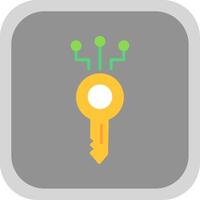 Digital Key Flat round corner Icon Design vector