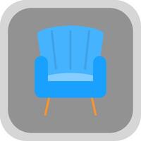 Armchair Flat round corner Icon Design vector