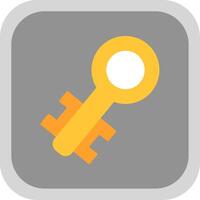 Old Key Flat round corner Icon Design vector