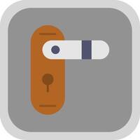 Door Lock Flat round corner Icon Design vector