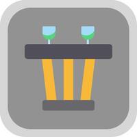 Dining Table Flat round corner Icon Design vector