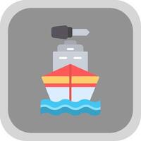 Boat Flat round corner Icon Design vector