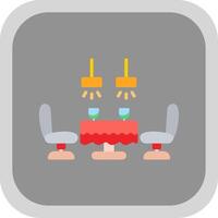 Dining Table Flat round corner Icon Design vector