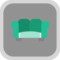 Sofa Flat round corner Icon Design vector