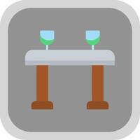 Table Flat round corner Icon Design vector