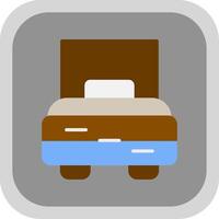 Single Bed Flat round corner Icon Design vector