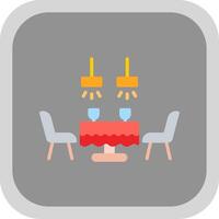 Dining Table Flat round corner Icon Design vector