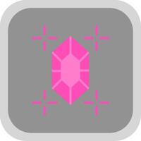 Gem Flat round corner Icon Design vector