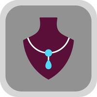 Necklace Flat round corner Icon Design vector