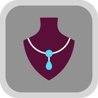 Necklace Flat round corner Icon Design vector