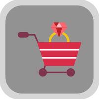 Shopping Cart Flat round corner Icon Design vector