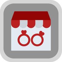 Rings Shop Flat round corner Icon Design vector